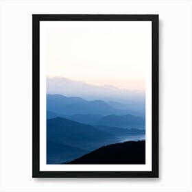 Blue hour Over The Mountains Art Print