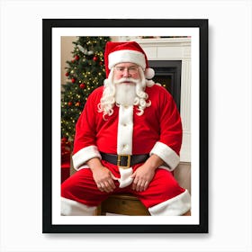 Santa Claus Sitting On A Chair~Reimagined Art Print