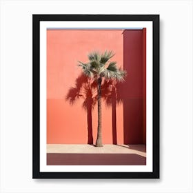 Palm Tree Against Pink Wall Summer Photography Art Print