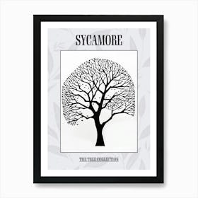 Sycamore Tree Simple Geometric Nature Stencil 21 Poster Art Print