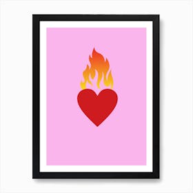 Burning Love Pink Art Print