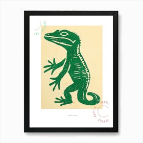 Simple Green Lizard Bold Block 2 Poster Art Print