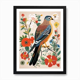 Scandinavian Bird Illustration Eurasian Sparrowhawk 1 Art Print