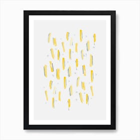 Abstract Mustard Lines Art Print