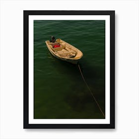 Lisbon Calm Boat Beach Town Portugal Art Print