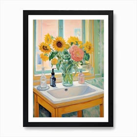 A Vase With Sunflower, Flower Bouquet 2 Art Print
