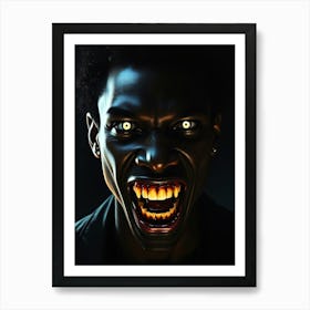 Black Vampire in the Dark Art Print