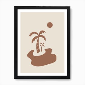 Minimal Island In Earth Tone Art Print