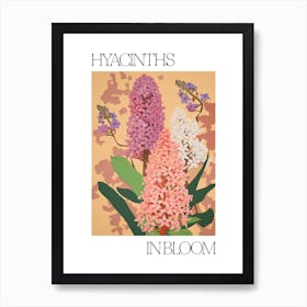 Hyacinths In Bloom Flowers Bold Illustration 4 Art Print