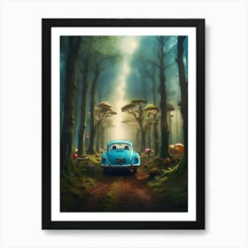 Car In The Forest Art Print