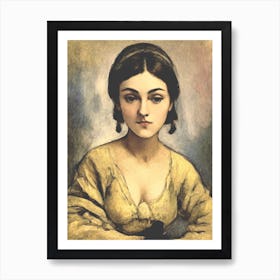 Young Woman In A Yellow Dress Art Print