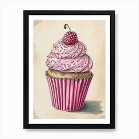 Detailed Cupcake Illustration 1 Art Print