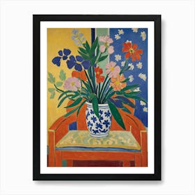 Vase Of Flowers Style Henri Matisse 3 Art Print