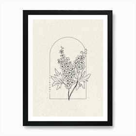 Larkspur Flower Art Print