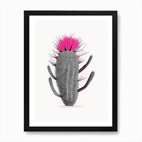 Acanthocalycium Cactus Minimal Line Drawing 2 Art Print