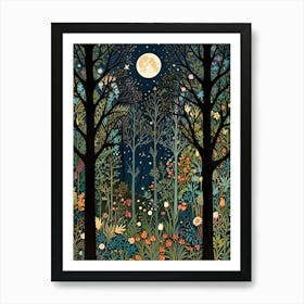 William Morris Night In The Forest 8 Art Print