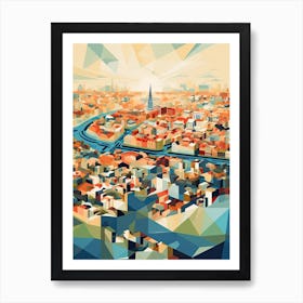 Berlin, Germany, Geometric Illustration 2 Art Print