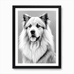 Leonberger B&W Pencil Dog Art Print