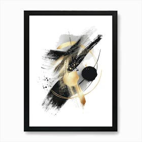 Abstract Black And Gold Painting 54 Art Print