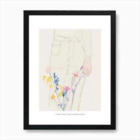 Everything Is Blooming Again Poster Jean Line Art Flowers 1 Art Print
