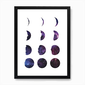 Moon phases Art Print