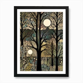 William Morris Moonlight In The Forest 41 Art Print