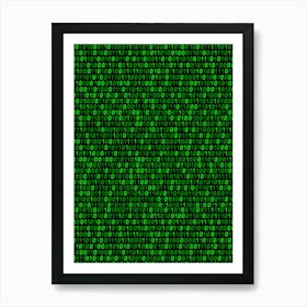 Binary Code Background Art Print