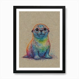 Seal - Rainbow Art Print