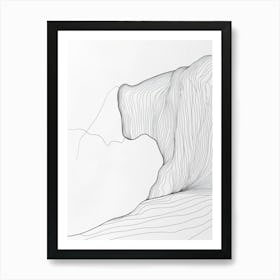 Linear Drawing Of A Mountain Art Print