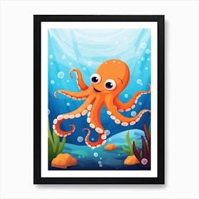 Common Octopus Kids Illustration 3 Art Print