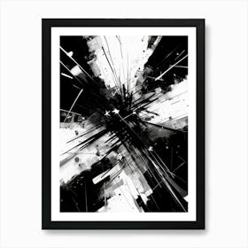 Energy Abstract Black And White 2 Art Print