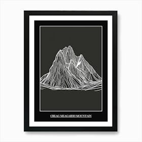 Creag Meagaidh Mountain Line Drawing 6 Poster Art Print