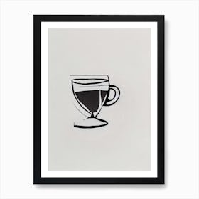 Coffee Cup Picasso Line Drawing Cocktail Poster Art Print