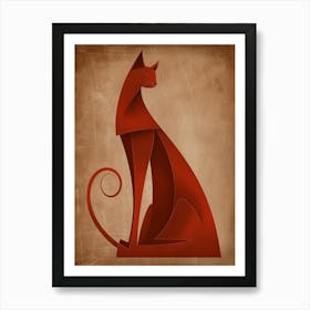 Origami Cat Art Print