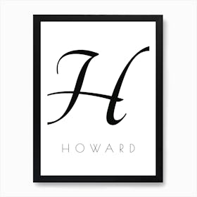 Howard Typography Name Initial Word Art Print