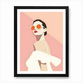 Warm Thoughts Illustration Of A Woman Wearing Sunglasses Art Print