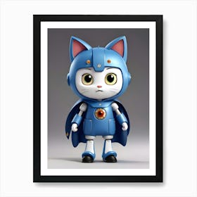 Kawaii Robot Cat Art Print