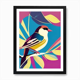 Sparrow Pop Matisse Bird Art Print