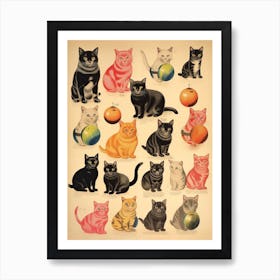Collection Of Vintage Cats Kitsch 2 Art Print