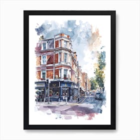 Kensington And Chelsea London Borough   Street Watercolour 5 Art Print