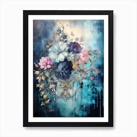 Vintage Moody Flowers 11 Art Print