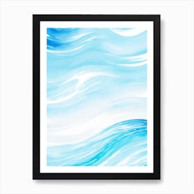 Blue Ocean Wave Watercolor Vertical Composition 165 Art Print