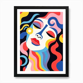 Swirl Face Geometric Illustration 2 Art Print