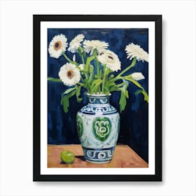 Flowers In A Vase Still Life Painting Oxeye Daisy 2 Art Print