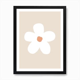 Daisy Flower Floral Art Neutral Beige Wall Poster Art Print