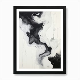 Black And White Flow Asbtract Painting 6 Art Print