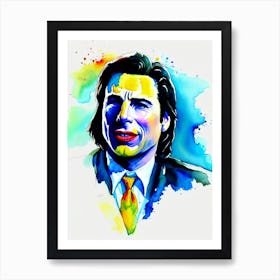 John Travolta In Pulp Fiction Watercolor Art Print