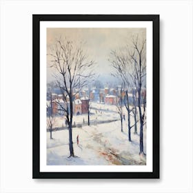 Winter City Park Painting Kalemegdan Park Belgrade Serbia 3 Art Print