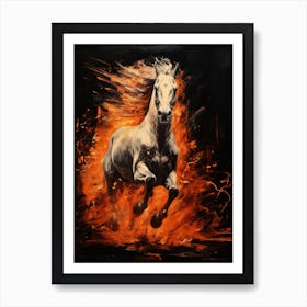 A Horse Painting In The Style Of Palette Negative Painting 2 Art Print