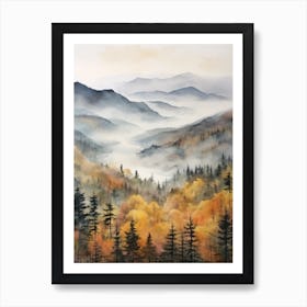 Autumn Forest Landscape The Trossachs Scotland 1 Art Print